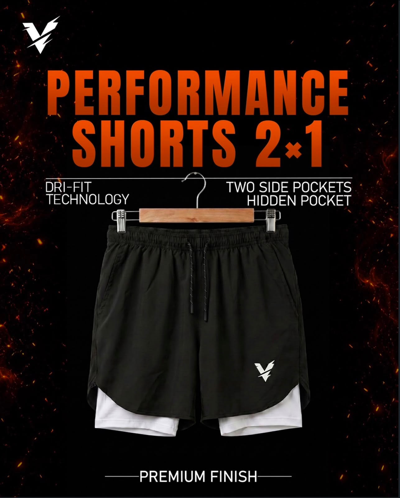 performance shorts 2x1 white