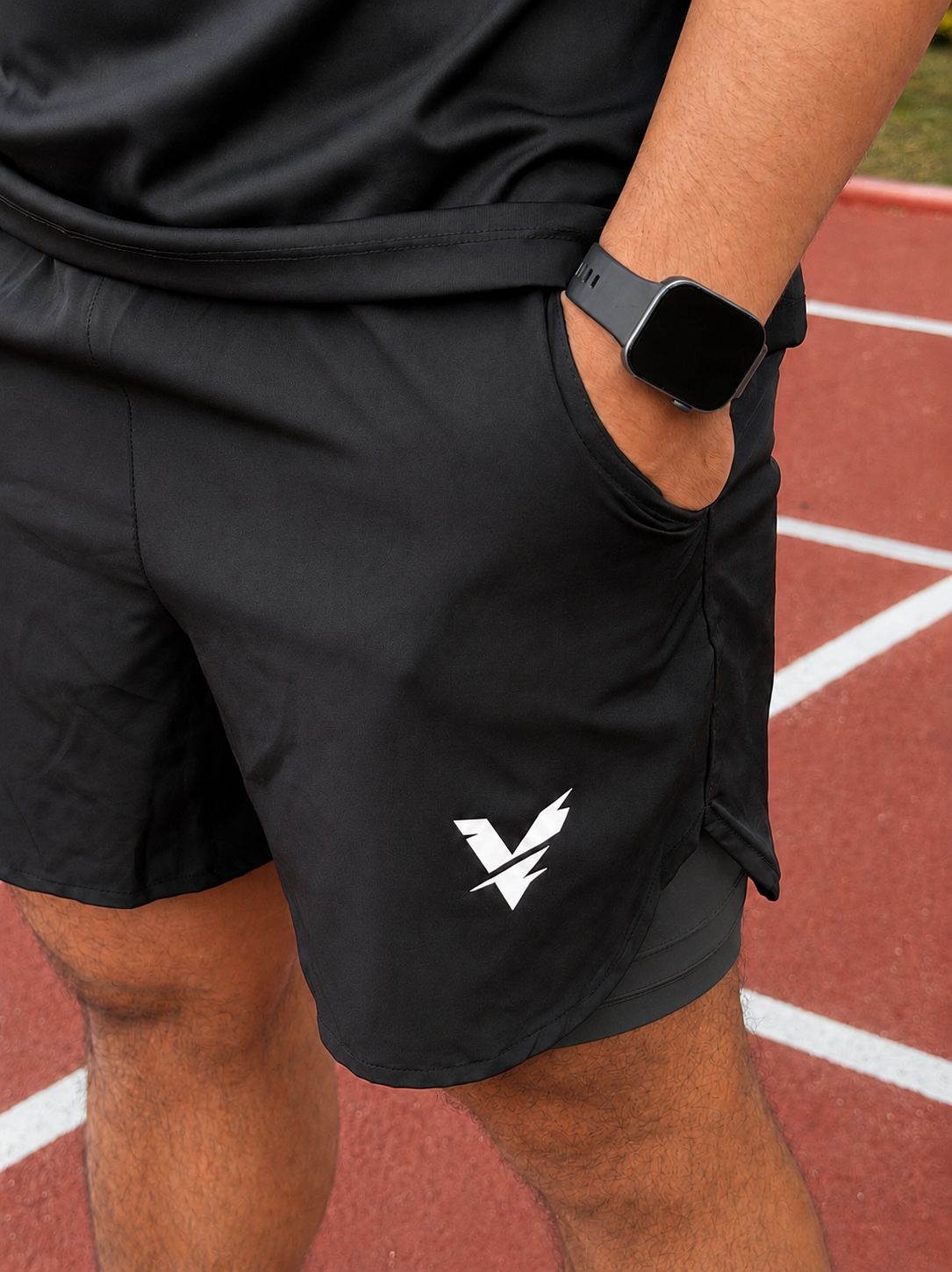 performance shorts 2x1 olive