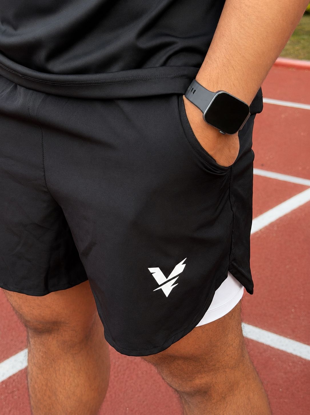 performance shorts 2x1 white
